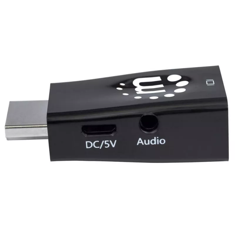 Manhattan HDMI-VGA muundur (heliga), 1080p, isane - emane, Micro-USB toitepesa lisavooluks vajadusel, must, kolmeaastane garantii