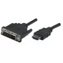 Manhattan HDMI-DVI-D 24+1 kaabel, 1 m, isane-isane, must, kahekordne ühendus, ühilduv DVI-D-ga, eluaegne garantii, samaväärne tootega HDDVIMM1M