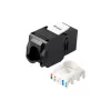 Equip Cat.6A varjestamata Keystone-pistikupesa tööriistavaba, RJ-45, LSA, must