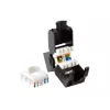 Equip Cat.6A varjestamata Keystone-pistikupesa tööriistavaba, RJ-45, LSA, must