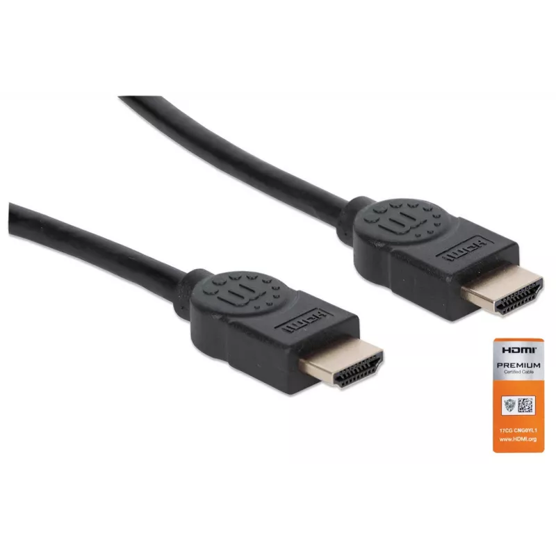 HDMI-kaabel Ethernetiga Manhattan HDMM1MP 1m isane-isanele must