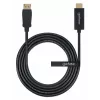 Manhattan DisplayPort 1.1 HDMI-kaabel, 1080p@60Hz, 1,8 m, isane-isasele, DP riiviga, must, mitte kahesuunaline, kolmeaastane garantii