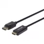 Manhattan DisplayPort 1.2 to HDMI kaabel, 4K@60Hz, 1.8m, Male to Male, DP With Latch, Must, Not Bi-Directional, Three Year Warranty, Equivalent to 6F-DP-HDMI-4K60-HDR (except 20cm shorter)