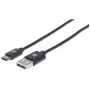 Manhattan USB-C - USB-A kaabel, 2 m, isane-isane, must, 480 Mbit/s (USB 2.0), Hi-Speed USB, eluaegne garantii, võrdväärne tootega USB2AC2M