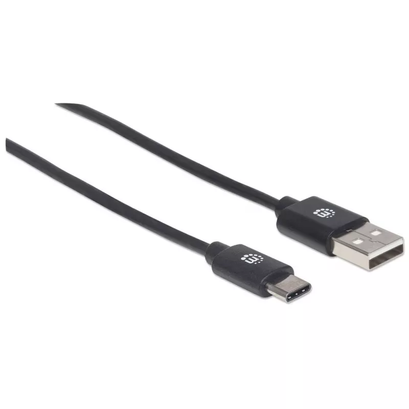 Manhattan USB-C - USB-A kaabel, 2 m, isane-isane, must, 480 Mbit/s (USB 2.0), Hi-Speed USB, eluaegne garantii, võrdväärne tootega USB2AC2M