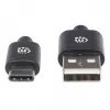 Manhattan USB-C - USB-A kaabel, 2 m, isane-isane, must, 480 Mbit/s (USB 2.0), Hi-Speed USB, eluaegne garantii, võrdväärne tootega USB2AC2M