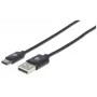 Manhattan USB-C–USB-A kaabel, 3 m, isane-isane, 480 Mbit/s (USB 2.0), Hi-Speed USB, must, eluaegne garantii