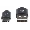 Manhattan USB-C–USB-A kaabel, 3 m, isane-isane, 480 Mbit/s (USB 2.0), Hi-Speed USB, must, eluaegne garantii