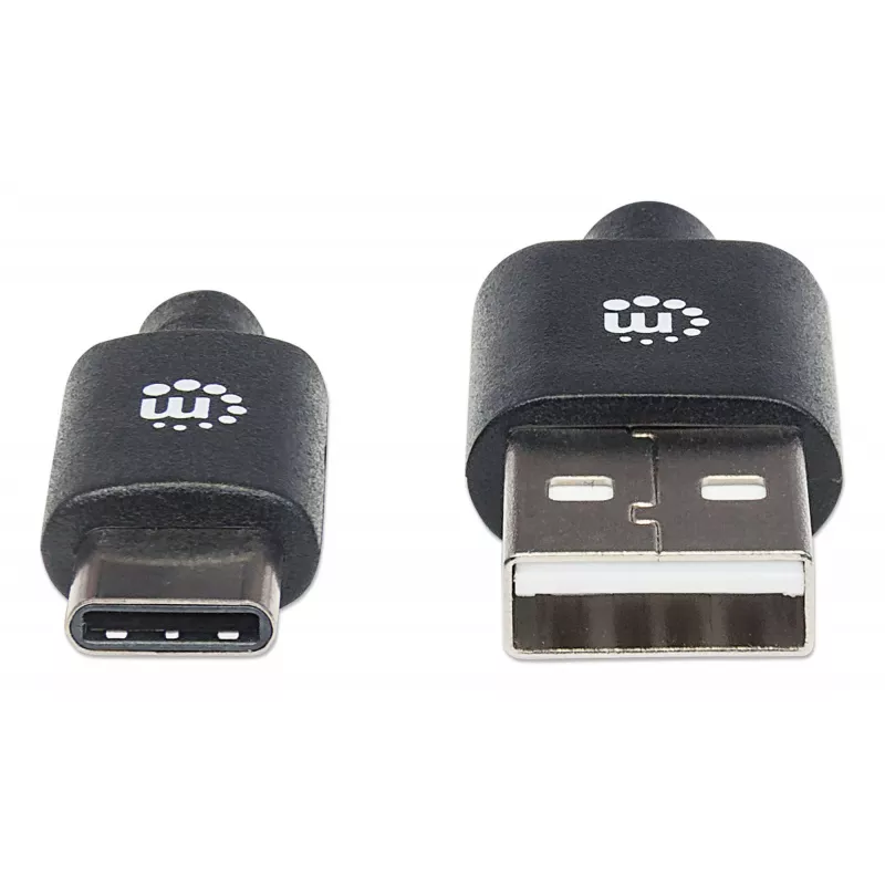 Manhattan USB-C–USB-A kaabel, 3 m, isane-isane, 480 Mbit/s (USB 2.0), Hi-Speed USB, must, eluaegne garantii