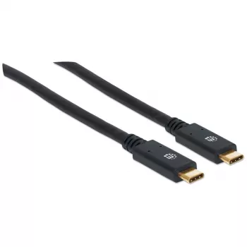 USB-C-kaabel Manhattan USB315CC2M 2m isane-isasele Must