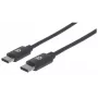 Manhattan USB-C–USB-C kaabel, 2 m, isane-isane, must, 480 Mbit/s (USB 2.0), 3 A, Hi-Speed USB, eluaegne garantii, võrdväärne USB2CC2M-ga