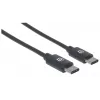 Manhattan USB-C–USB-C kaabel, 2 m, isane-isane, must, 480 Mbit/s (USB 2.0), 3 A, Hi-Speed USB, eluaegne garantii, võrdväärne USB2CC2M-ga