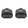 Manhattan USB-C–USB-C kaabel, 2 m, isane-isane, must, 480 Mbit/s (USB 2.0), 3 A, Hi-Speed USB, eluaegne garantii, võrdväärne USB2CC2M-ga
