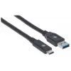 USB-C kuni USB-A kaabel Manhattan 354981 3 m isane-isanele
