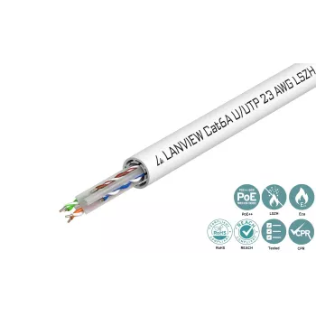 Lanview LVN122182 networking kaabel Valge 500 m Cat6a U/UTP (UTP)