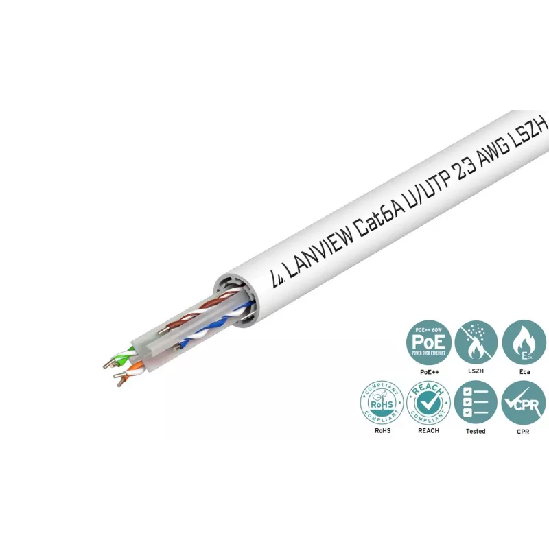 Lanview LVN122182 networking kaabel Valge 500 m Cat6a U/UTP (UTP)