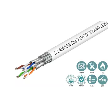 Lanview LVN122506 võrgukaabel Valge 500 m Cat7 SF/UTP (S-FTP)