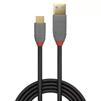 Lindy 1 m USB 3.2 tüüp A kuni C kaabel, 10 Gbps, 5 A, PD, Anthra Line