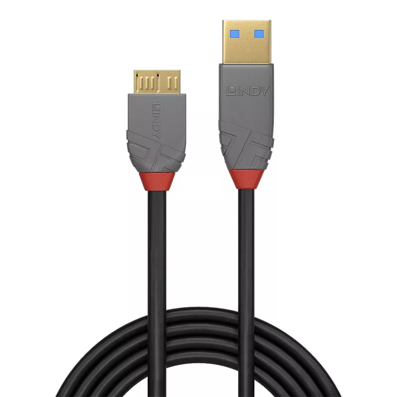 Lindy 2m USB 3.2 tüüp A – Micro-B kaabel, 5 Gbit/s, Anthra Line