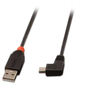 Lindy 2m USB 2.0 kaabel - A-tüüp Mini-B-le, 90-kraadine täisnurk