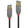 Lindy 0.5m USB 3.2 Type A pikenduskaabel, 5Gbps, Anthra Line