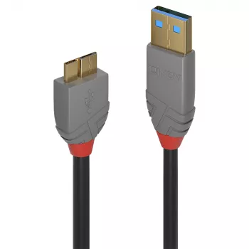 Lindy 3 m USB 3.2 Type A – Micro-B kaabel, 5 Gbps, Anthra Line