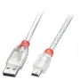 Lindy 2 m USB 2.0 kaabel - tüüp A mini-B-le, läbipaistev