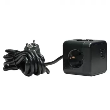 Microconnect GRUCUBE2USB-B3 pikendusjuhe 3 m 3 vahelduvvoolu pistikupesa(t) Siseruumidesse Must