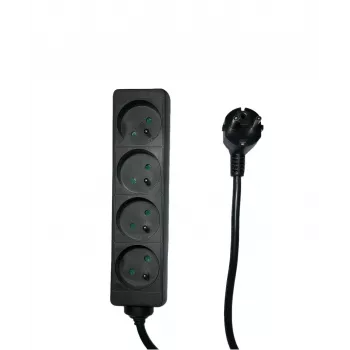 Microconnect MC-PS040150FRB toitepikendus 1,5 m 4 vahelduvvoolu pistikupesa Siseruumides Must