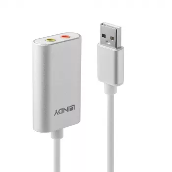 Audio konverter Lindy USB Type A to Audio Converter, hõbedane/valge, 25 g