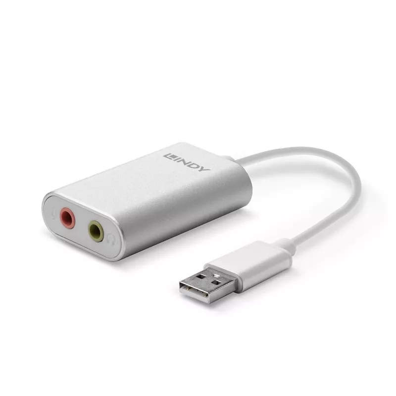 Audio konverter Lindy USB Type A to Audio Converter, hõbedane/valge, 25 g