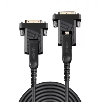 Lindy 50m fiiberoptiline hübriidne Micro-HDMI 18G kaabel eemaldatavate HDMI ja DVI pistikutega
