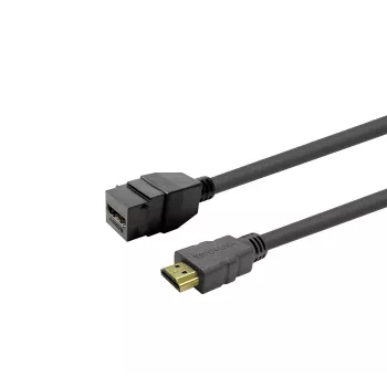 HDMI emane keystone-pistikupesa VivoLink PROKEYHDMIFM2B must, HDMI pistikupesa moodul seinaplaatidele ja jaotuspaneelidele