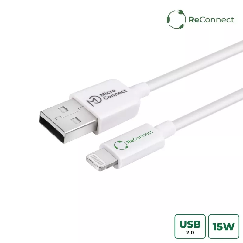 Lightning-kaabel Microconnect ECO-LIGHTNING0.5 0,5 m valge USB-A