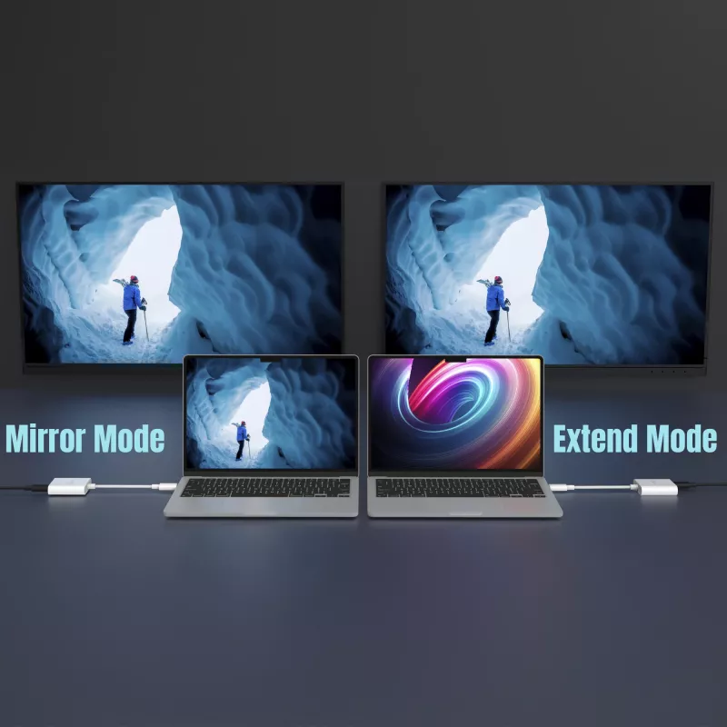 USB-C kuni kahe USB-C adapter j5create JCA164-N 3840x2160 240Hz