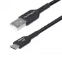 StarTech.com 0,3 m (1 jalg) USB-A – USB-C laadimiskaabel, laadimine ja sünkroonimine, 3 A, USB 2.0, TPE-ümbrisega – must USB-laadimisjuhe