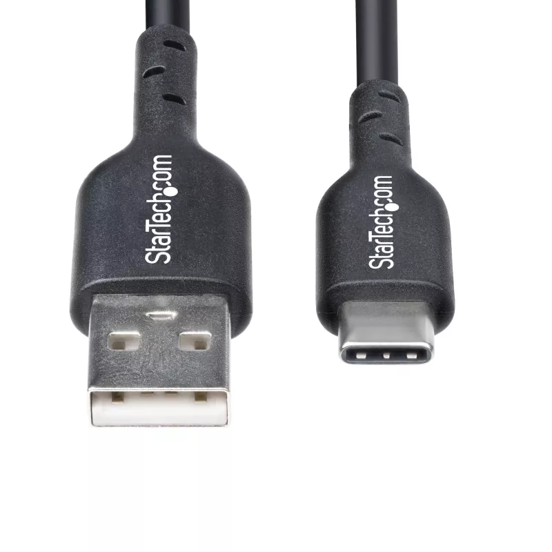 StarTech.com 0,3 m (1 jalg) USB-A – USB-C laadimiskaabel, laadimine ja sünkroonimine, 3 A, USB 2.0, TPE-ümbrisega – must USB-laadimisjuhe
