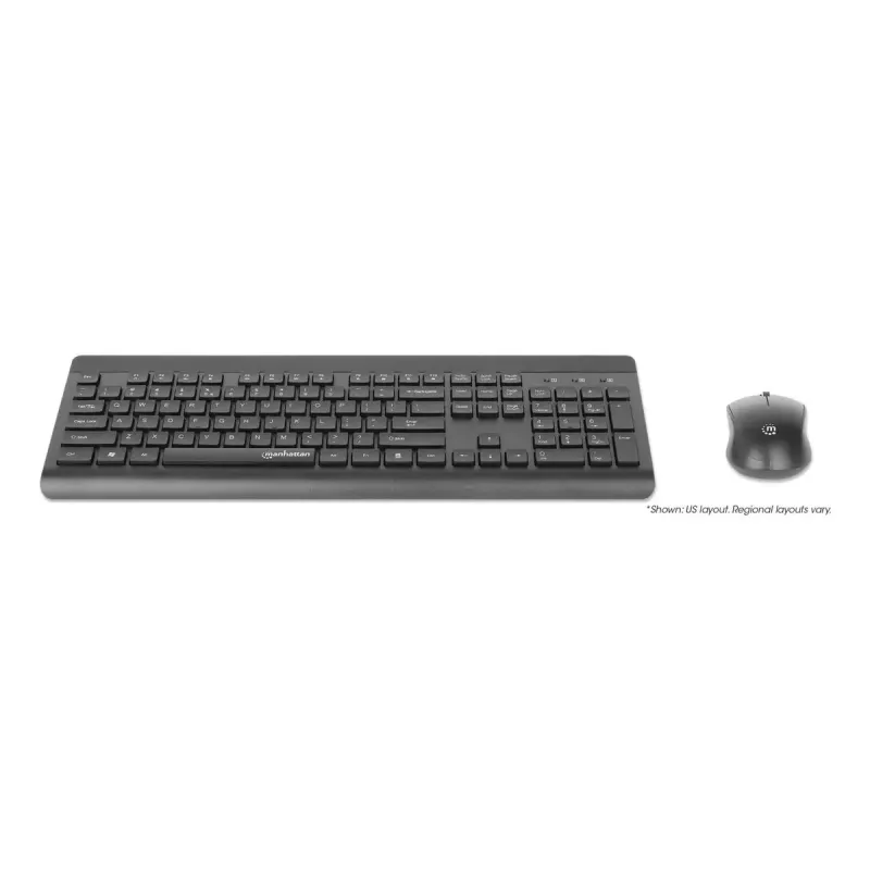 Klaviatuur Manhattan 180771 juhtmevaba QWERTY Must Hiir kaasas