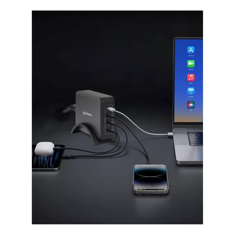Laadur Manhattan Four USB-C PD Ports 140W pordi kohta 240W kokku