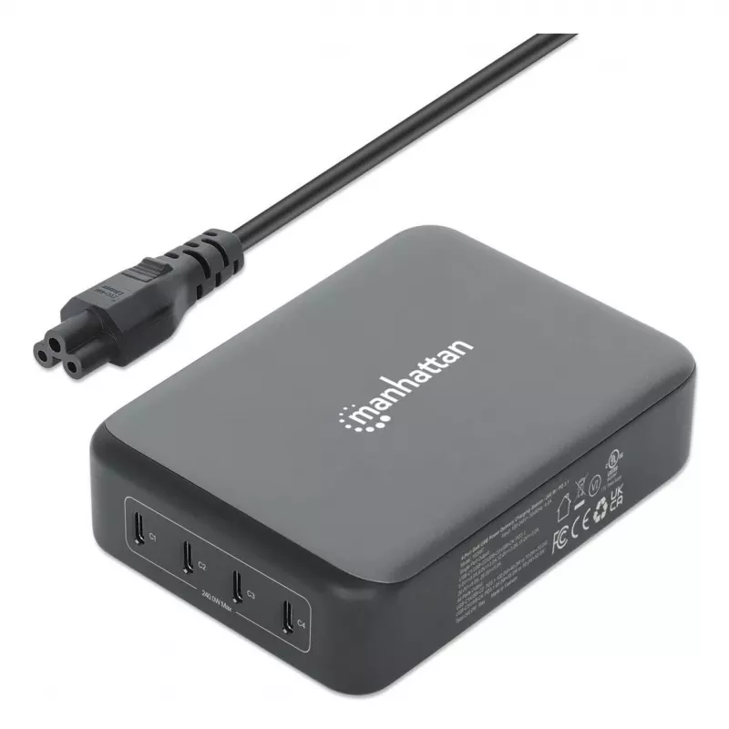 Laadur Manhattan Four USB-C PD Ports 140W pordi kohta 240W kokku