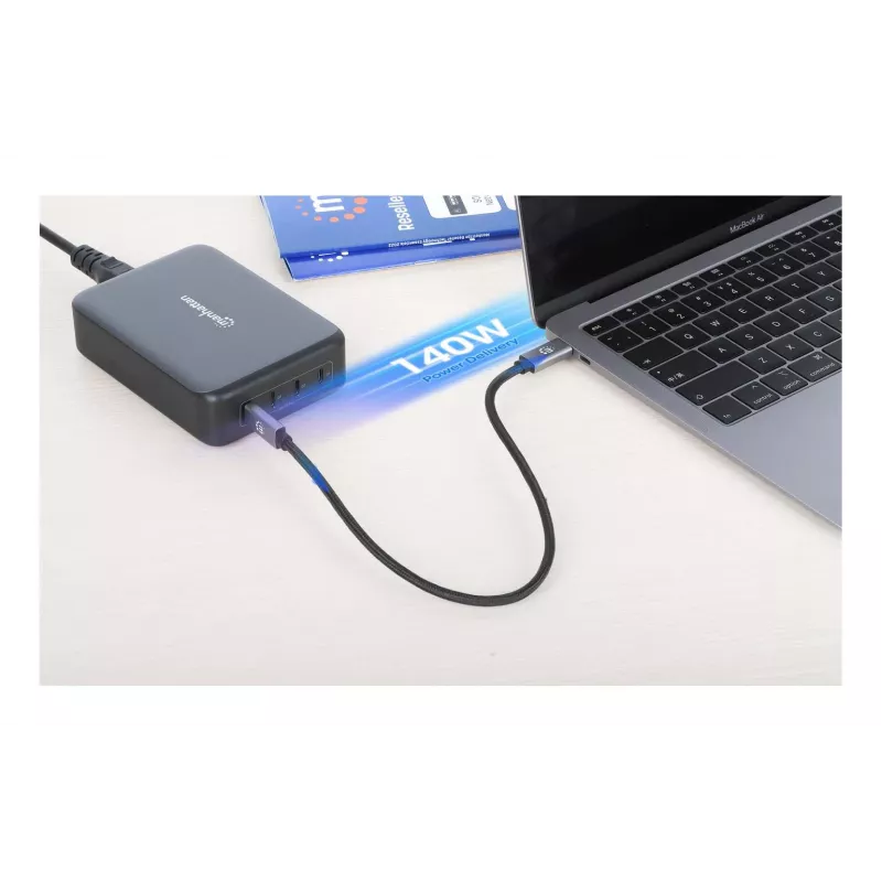 Laadur Manhattan Four USB-C PD Ports 140W pordi kohta 240W kokku