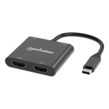 Mitmepordiline adapter Manhattan 154321 USB USB-C 2 HDMI-le USB-A ja 100 W toiteedastusega