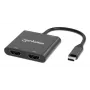 Mitmepordiline adapter Manhattan 154321 USB USB-C 2 HDMI-le USB-A ja 100 W toiteedastusega