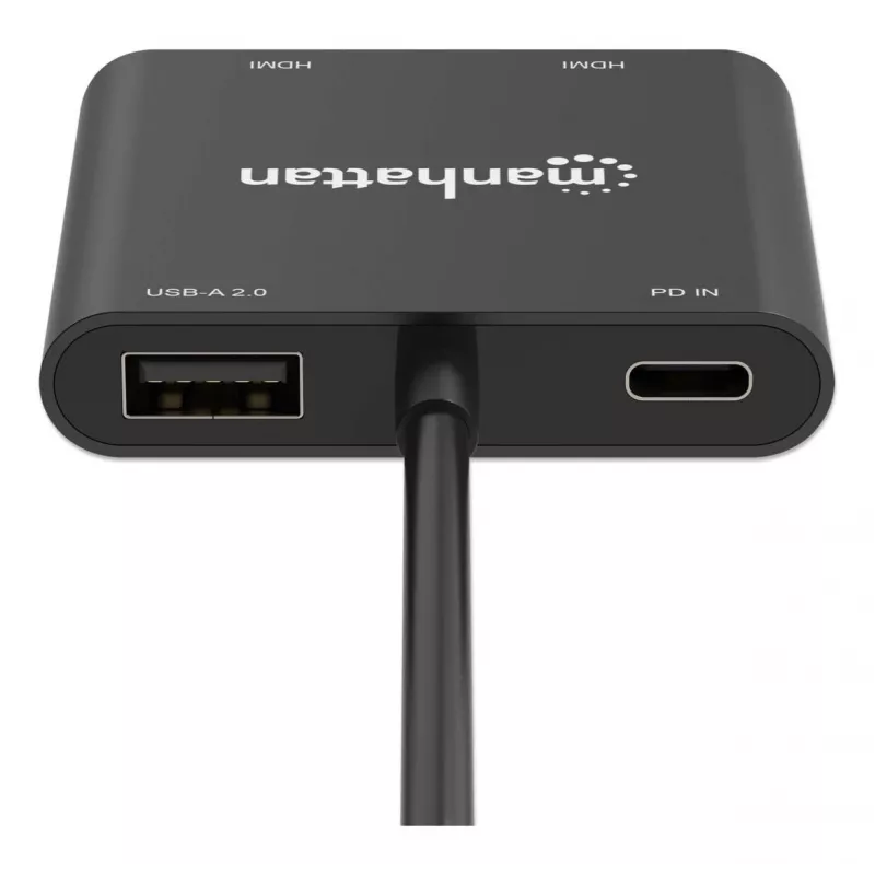 Mitmepordiline adapter Manhattan 154321 USB USB-C 2 HDMI-le USB-A ja 100 W toiteedastusega