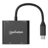Mitmepordiline adapter Manhattan 154321 USB USB-C 2 HDMI-le USB-A ja 100 W toiteedastusega
