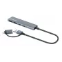 USB-C ja USB-A kombodokk/jaotur Manhattan 4 porti 5 Gbps alumiinium
