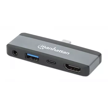 USB-C reisidokk Manhattan 190404 4 porti HDMI USB-A USB-C 3,5 mm