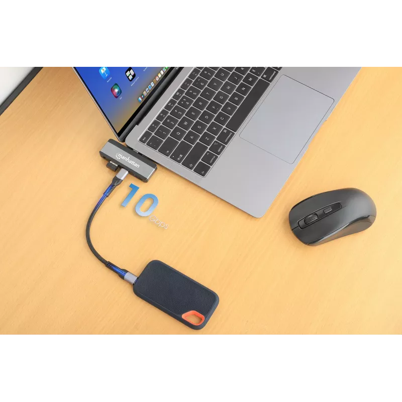 USB-C reisidokk Manhattan 190404 4 porti HDMI USB-A USB-C 3,5 mm