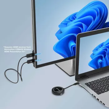 AV-saatja Manhattan 208437 1920x1080 30m Juhtmevaba USB USB-C