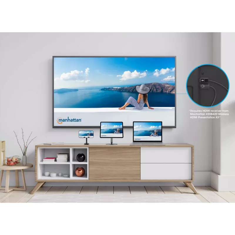 AV-saatja Manhattan 208437 1920x1080 30m Juhtmevaba USB USB-C